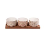 Set apéritif 3 pièces multicolore en grès Set apéritif 3 pièces multicolore en grès