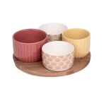Set apritif 4 pices multicolore en grs