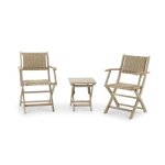 Set balcon table 40x40x45cm 2 fauteuils rotin synthétique Set balcon table 40x40x45cm 2 fauteuils rotin synthétique