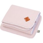 Set berceau coussin couverture bb double gaze rose 50x70 cm