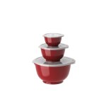Set de bols  mixer et couvercles 6 pices rouge