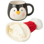 Set cadeau mug pingouin et bonnet Set cadeau mug pingouin et bonnet