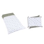 Set couette et tour de lit bb 60x120 cm en vert olive