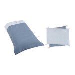 Set housse de couette et tour de lit en bleu pour lit bb 70x140 cm