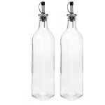 Set huilier + vinaigrier en verre avec bouchon acier 50cl
