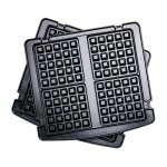 Set de plaques à gaufres amovibles pour grill contact noir en fonte Set de plaques à gaufres amovibles pour grill contact noir en fonte