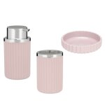 Set salle de bain plastique rose - 3 pices