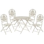 Set de salle  manger 4 personnes en mtal blanc