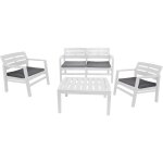 Set salon d'extrieur blanc 63x58 cm