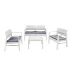 Set salon d'ext�rieur blanc 68x58h74 cm