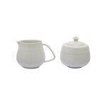 Set de sucrier et pot  lait en porcelaine blanc h9