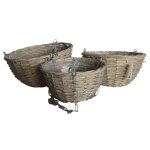 Set3 paniers poule corbeille fruit lgumes osier marron 22 26 30cm