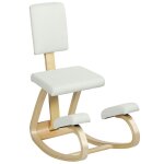 Siège assis genoux ergonomique avec dossier en bois crème Siège assis genoux ergonomique avec dossier en bois crème