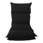 Sige de sol rembourr en mtal et polyester noir