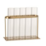 Soliflore 5 tubes mtal / verre or h17cm