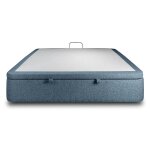 Sommier coffre bouclette bleu 140x190