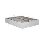 Sommier coffre h33 cm effet bois blanc 140 x 190 cm