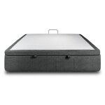 Sommier coffre tissu gris anthracite 140x190