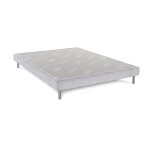 Sommier dco gris perle dunlopillo 15cm pieds inclus 140x190