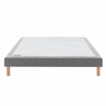 Sommier d�co tapissier gris clair 120x200