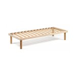 Sommier demi - carr en metal gris 120x190 cm