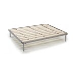 Sommier demi - carr en metal gris 120x190 cm