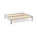 Sommier demi - carr en metal gris 120x190 cm