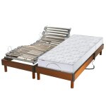 Sommier lectrique et matelas 100% latex 5 zones 2x80x200