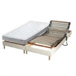 Sommier lectrique et matelas mmoire forme 2x80x200