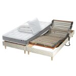Sommier lectrique et matelas mmoire forme couette oreillers 2x80x200