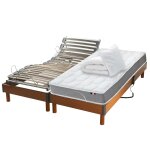 Sommier lectrique et matelas mmoire forme couette oreillers 2x80x200