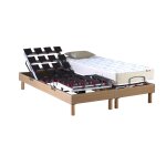 Sommier lectrique  plots et matelas 100% latex 2x80x200