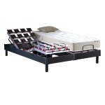 Sommier lectrique  plots et matelas 100% latex 2x80x200