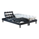 Sommier lectrique  plots et matelas 100% latex 2x90x200
