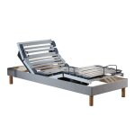 Sommier lectrique relaxation lattes lisse gris 80x200