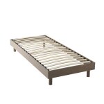 Sommier kit en bois massif 13 cm taupe 90x190