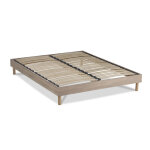 Sommier en kit  lattes en kit couleur bois naturel140x190