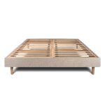 Sommier kit tissu beige brun 160x200