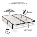 Sommier  lattes en mtal noir livr en kit 140x190 cm