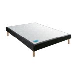 Sommier tapissier ferme velours nuit 120x200