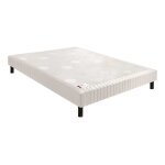 Sommier tapissier  lattes 15 cm ecru 120 x 200 cm