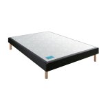 Sommier tapissier medium velours nuit 120x200