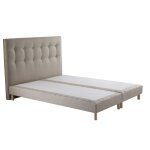 Sommier tapissier et tête de lit capitonnée beige 180x200 Sommier tapissier et tête de lit capitonnée beige 180x200