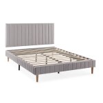 Sommier + tte de lit 140x190 cm gris clair