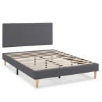 Sommier + tte de lit 160x200 cm gris fonc, hauteur 30 cm