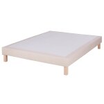 Sommier en textile tramé beige 140x190 Sommier en textile tramé beige 140x190