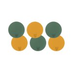 Sous - verre rond réversible - 6 pièces - jaune moutarde et vert sapin Sous - verre rond réversible - 6 pièces - jaune moutarde et vert sapin
