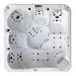 Spa pour 5 personnes, marbr blanc 215x215x90 cm