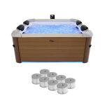 Spa rigide 6 places hydromassages amber 160cm + 8 filtres