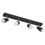 Spot 4 ampoules led en pvc noir, 60cm Spot 4 ampoules led en pvc noir, 60cm